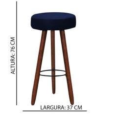 Kit 3 Banquetas Altas Redondas Pés Madeira Palito Londres - JOTABE, az