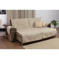 Kit Manta de Sofá Reclinável Retrátil 2,20m e Duas Almofadas Cheias Co