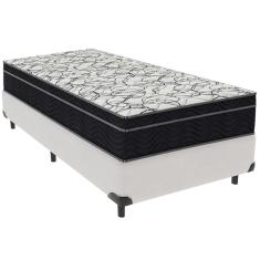 Cama Box Branco e Colchão Airtech 150 Espuma D45 Solteiro Ortobom