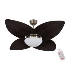 Ventilador De Teto Kovalski Bronze 4 Pás Tabaco 220V Com Controle