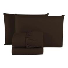 Jogo De Lençol Percal 180 Fios Casal Queen 3 Peças Tabaco - Confecções