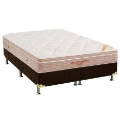 Cama Box Queen: Colchão Espuma Ortobom Superpocket Apollo Viscomemory + Box Suede Brown(158X198)