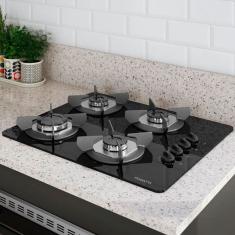 Cooktop 4 Bocas Safe Vidro Preto 27001301 - Fogatti
