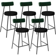 Kit 05 Banquetas Baixa Bar Cozinha E Sala De Jantar Milão L02 Facto Ve