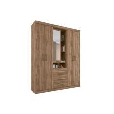 Guarda Roupa Solteiro Havana Star 5.3 5 Portas de Bater 3 Gavetas MDF-MDP Atacama Blush Santos Andirá