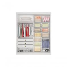 Guarda Roupa Solteiro Santorini 2 Portas de Bater 3 Gavetas MDF branco Móveis D'Doro