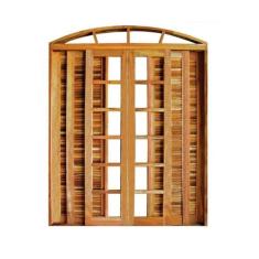 Portal Correr Veneziana 6 Folhas Itauba em Arco com Fechadua 1,80 X 2,