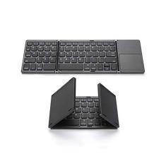 Homesen Teclado sem fio BT teclado dobrável portátil ultra fino teclado BT com touchpad para Windows/Android/iOS Cinza