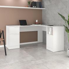 Mesa de Computador Branco Mdp 15mm 78,5x160x134,5cm BRV Móveis