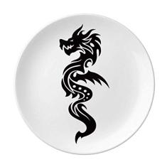 Dragon Animal Art Grain Contorno placa decorativa Porcelana Salver Prato de jantar