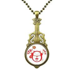 DIYthinker Lucky Fortune Colar com pingente de flor de gato japonês antigo de guitarra