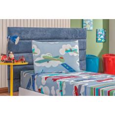 Lencol Elastico Solteiro Kids Infantil com Fronha 2 Pçs Estampados - J