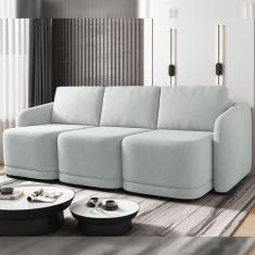 Sofá Cama Modulado Retrátil e Reclinável Decorativo Varsóvia 306cm Vel