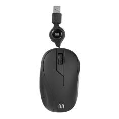 Mouse com Fio Retrátil MR100 USB 1200 DPI Preto - MO231 - Multilaser