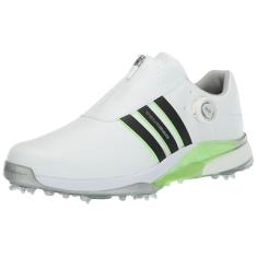 adidas Tênis de golfe masculino Tour360 24 Boa, Calçado branco/preto/verde Spark, 38