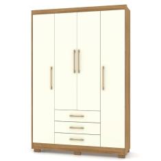 Guarda Roupa Espanha 4 Portas Nature Champanhe Vila Rica