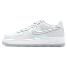 Nike Tênis infantil Air Force 1 (HQ3249-043, platina pura/azul gelo/prata metálico), Platina pura/azul glacial/prata metálica, 22 BR