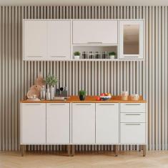 Cozinha Compacta 4 Peças 9 Portas 2 Gavetas Paris Sallêto Branco