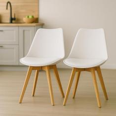 Kit 2 Cadeiras para Cozinha Jantar Mesa Com Assento Estofado Leda Saar