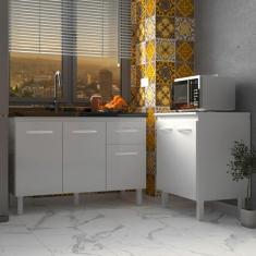 Armário Cozinha Gabinete Pia de 120 cm Aline e Balcão Jane para Forno 