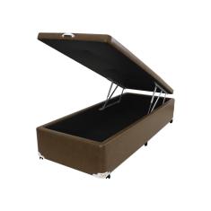 Cama Box Baú Castor Solteiro Premium Caramelo 120x203x35cm