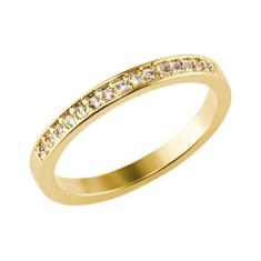 Anel Aparador Folheado A Ouro 18K Com 15 Pedras - Hera Joias, 19