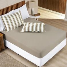 Jogo de Lençol Queen Marin Malha 100% Algodão 3 Peças - Bia Enxovais, 