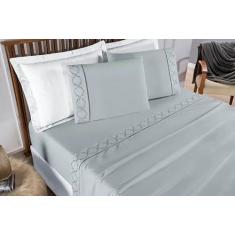 Jogo De Lençol Queen Infinity 400 Fios Micropercal Bordado - Nathalia 