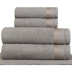 Jogo de Toalhas Gigante 5 Peças 340g/m2 100% Algodão Sublime (Gris)