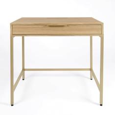 Escrivaninha Square 1 Gaveta 70 cm x 48 cm Tauari/Dourado