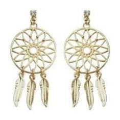 Brincos Filtro Dos Sonhos Folheado A Ouro 18K.