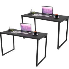 Kit 02 Mesas Para Escritório Home Office Estilo Industrial Form C01 120 cm Preto Onix - Lyam Decor