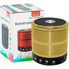 Mini Caixa de Som Portátil Speaker WS-887 - Dourado
