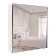Guarda-Roupa Casal com Espelho Luminum 2 Portas 3 Gavetas Branco