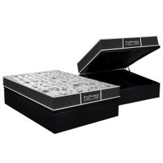 Cama Box Baú Casal: Colchão Molas Probel Prolastic  ProDormir Sleep + Base CRC Courano Black(138x188)