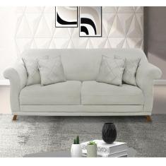 Sofá 2 Lugares Lorena Veludo 1,60M pés em Madeira Maciça - Virtual Móv