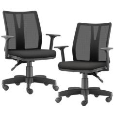 Kit 02 Cadeiras de Escritório Diretor Giratória Executiva Addit F02 Cr