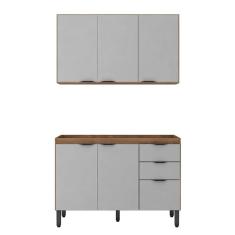 Cozinha Modulada Composição 9 Firenze 2 Peças Amêndola Nude  - Demóbile Amêndola Nude