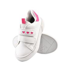 Tênis Infantil Feminino Branco Com Coração Lindo, Charmoso - Babykidys