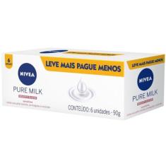 Sabonete em Barra para o Corpo Nivea Pure Milk Sensitive 90g Cada 6 Un