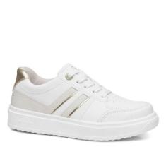 Tênis Pegada Feminino em Couro Branco 211302-01-Feminino