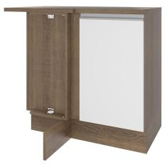 Balcão de Canto Madesa Glamy 1 Porta - Rustic/Branco