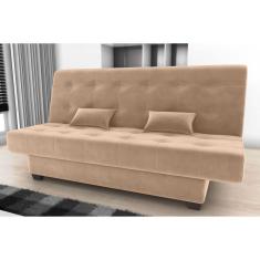 Sofá Cama Reclinável 3 Lugares Laila Matrix Bege Claro
