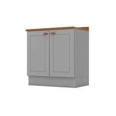 Balcão de Cozinha Americana 2 Portas c/Tampo 80cm Cinza - Henn