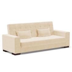 Sofá Cama Decorativo 210cm Beesley Suede Bege G19 - Gran Belo