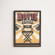 Quadro Decorativo Movie Festival Retrô 45x34cm - com vidro - Quadros O