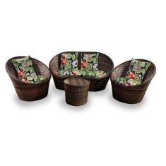 Conjunto de Sofá Fibra Sintética Bola - 1 Sofá 2 L + 2 Poltronas + 1 M