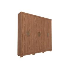 Guarda Roupa Solteiro 6 Portas e 2 Gavetas c/ pés Milena Avelã - Panan