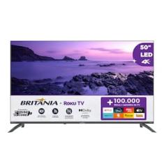 Smart TV 50" Britânia Ultra HD LED BTV50VA4REGB com Sistema Operacional Roku TV, Dolby Audio, Processador Quad-Core, Entradas USB e HDMI