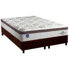Cama Box King: Colchão Molas MasterPocket Ensacadas Plumatex   Personalle + Base CRC Suede Marrom(193x203)